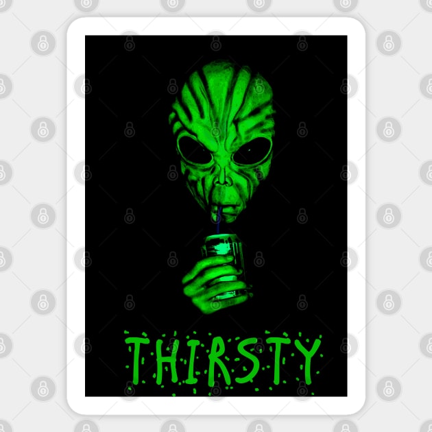 Thirstsy Alien Sticker by SandraKC